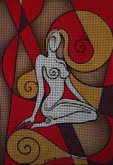 Needlepoint canvas 'Morale.Nude Lady'