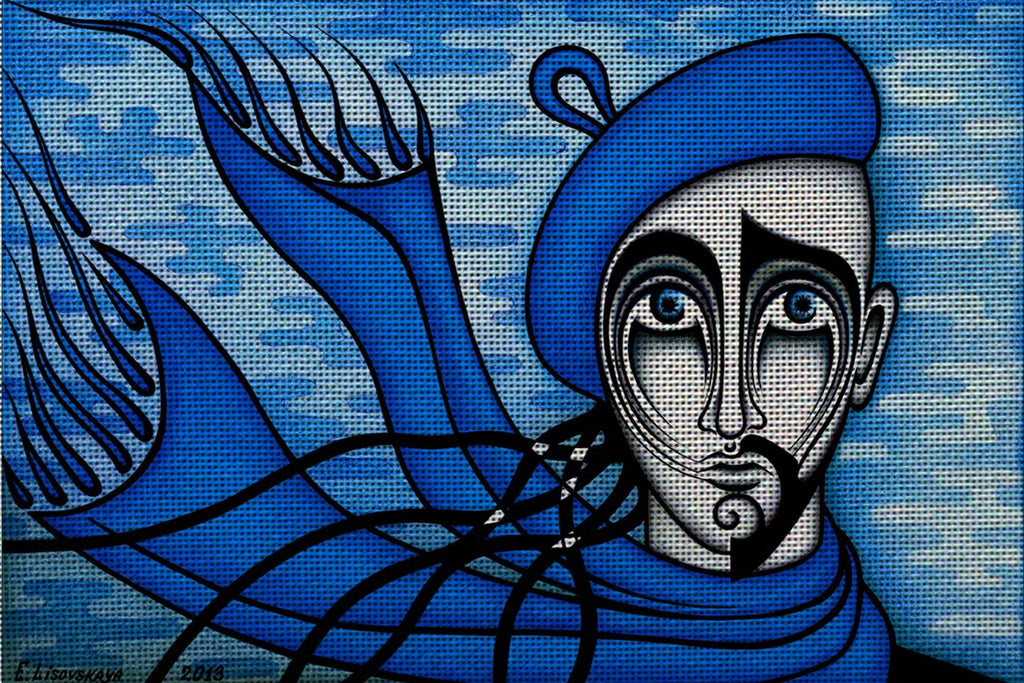 Needlepoint canvas 'Motion.Man in Blue'