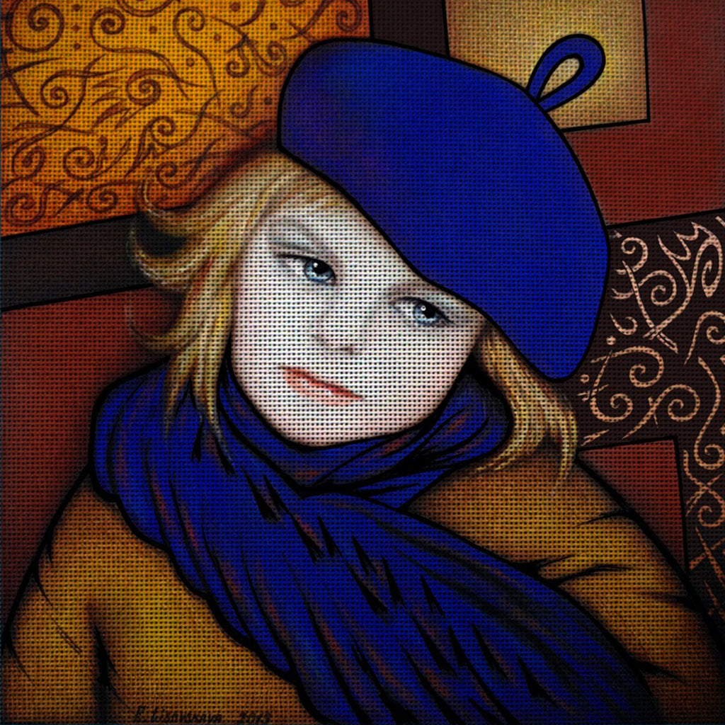 Needlepoint canvas 'Sonya don Derviz.Girl in blue'