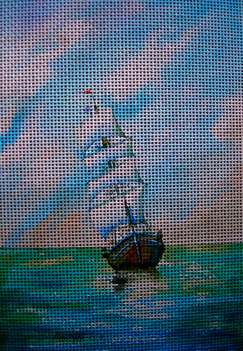 Needlepoint canvas 'Under sail' by Hromuh Nataliya