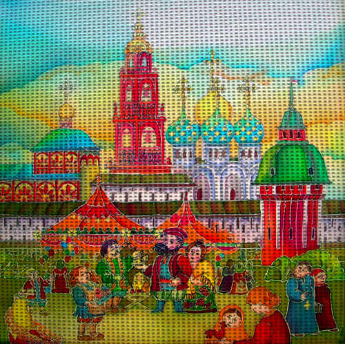 Needlepoint canvas 'Sergiev Posad's fair.Russia' by Hromuh Nataliya