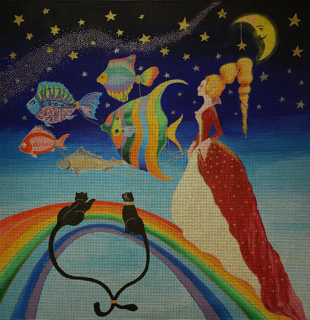 Needlepoint canvas "Princess on the walk" by Irina Seliutina