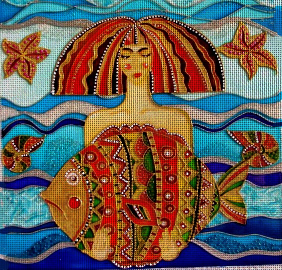 Needlepoint canvas 'Ocean Lady' by Irina Vasilieva