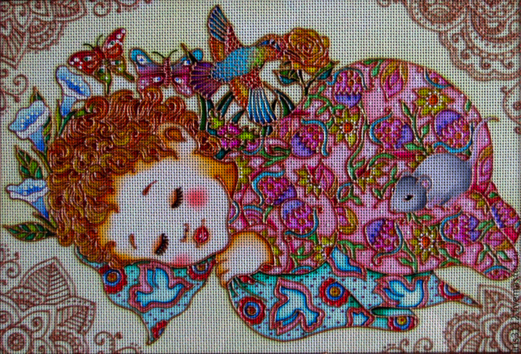 Needlepoint canvas 'Sleeping Baby' by Irina Vasilieva