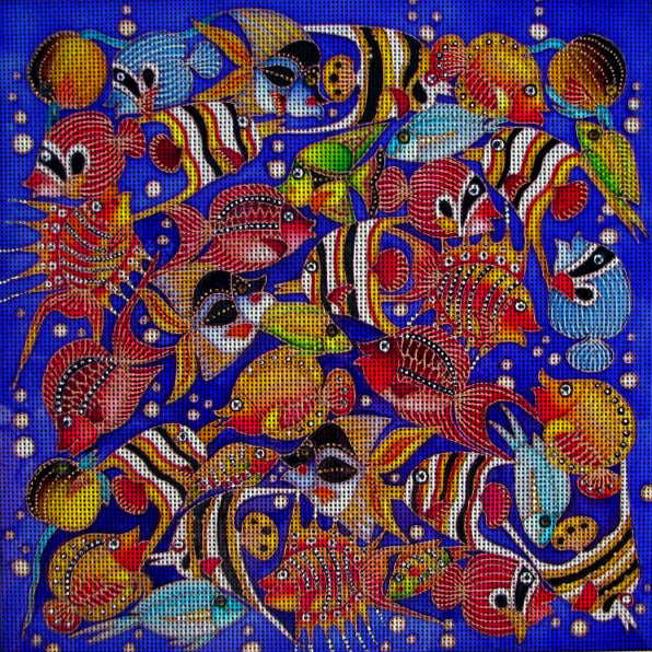 Needlepoint canvas 'Fishes Day' by Irina Vasilieva