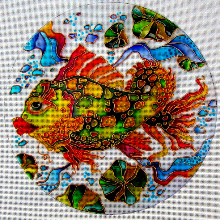 Needlepoint canvas 'Gorgeous Gold Fish' by Irina Vasilieva