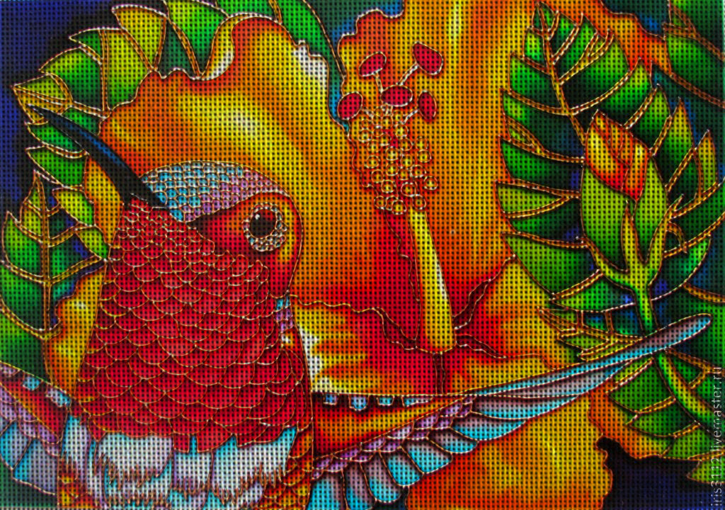 Needlepoint canvas 'Summer Bird' by Irina Vasilieva