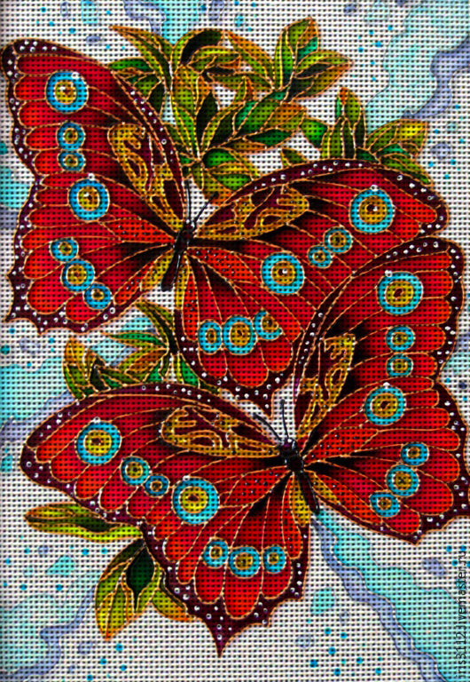 Needlepoint canvas 'Butterflies' by Irina Vasilieva