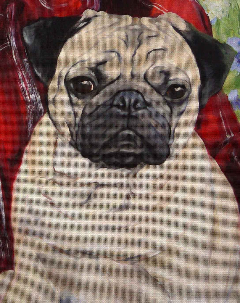 Needlepoint canvas 'Pug dog Vaniya'
