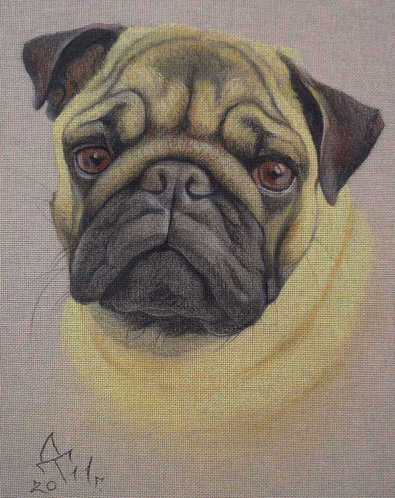Needlepoint canvas 'Pug dog puppy'