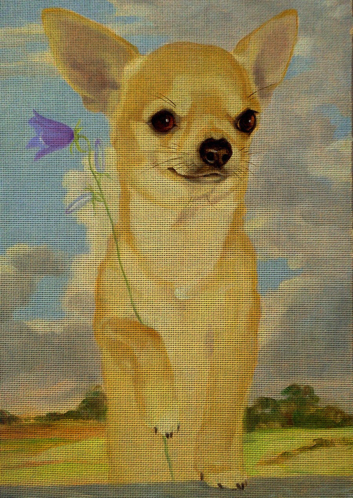 Needlepoint canvas 'Chihuahua dog.Bluebell'