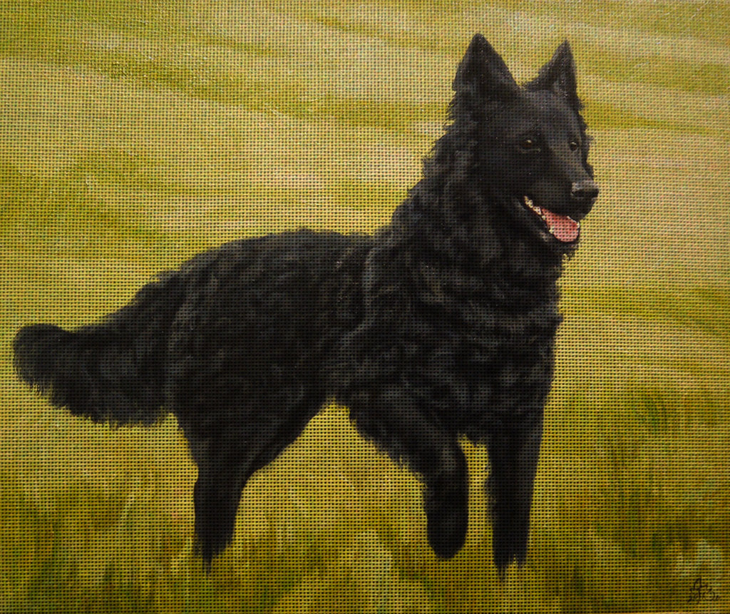 Needlepoint canvas 'Black German Shepher'