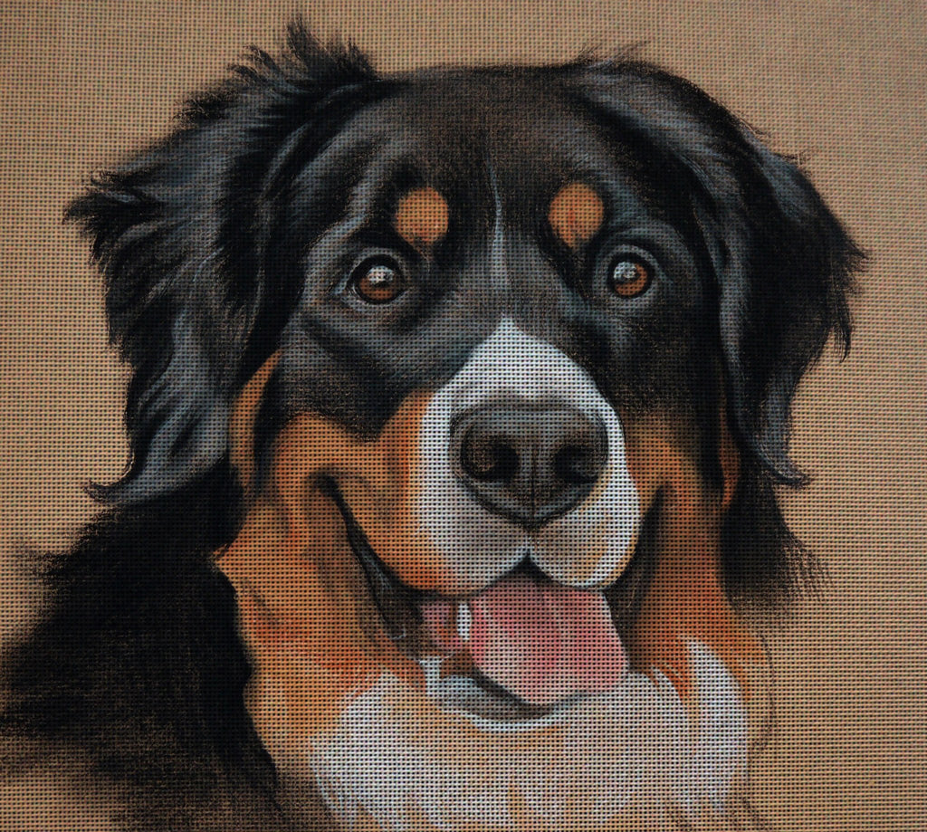 Needlepoint canvas 'Bernese Mountain Smiling Dog'