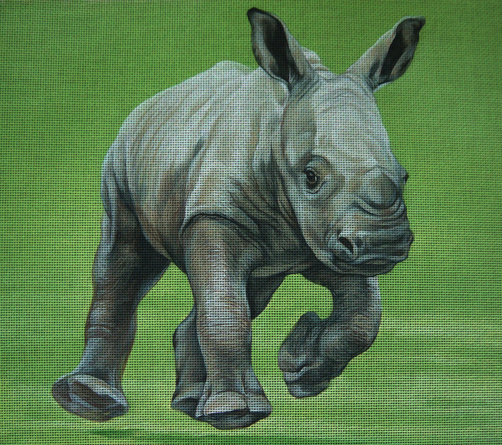 Needlepoint canvas 'Rhinoceros baby'