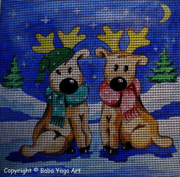 Needlepoint canvas 'Christmas Friends' by Stitch Art
