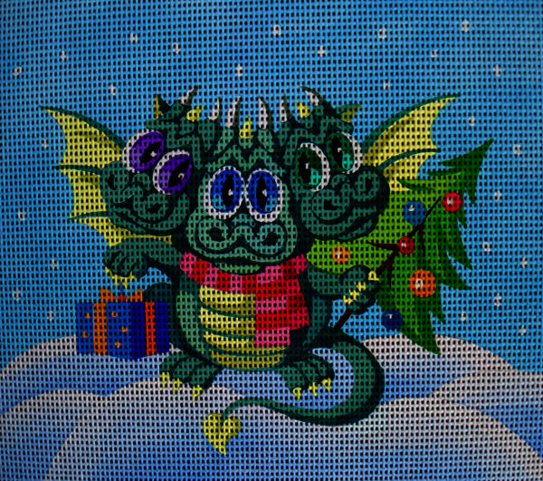 Needlepoint canvas 'Christmas Dragon' by Stitch Art