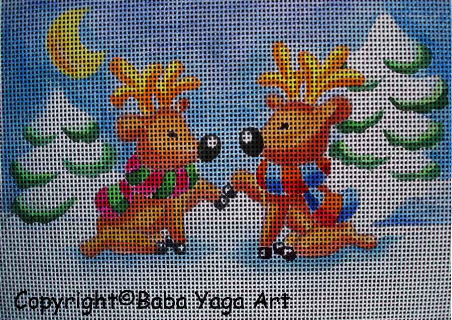 Needlepoint canvas 'Christmas Deers' by Stitch Art