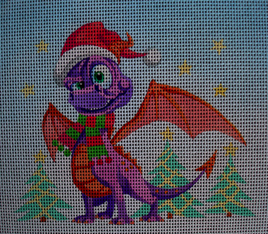Needlepoint canvas 'Christmas Santa on the Moon' by Stitch Art