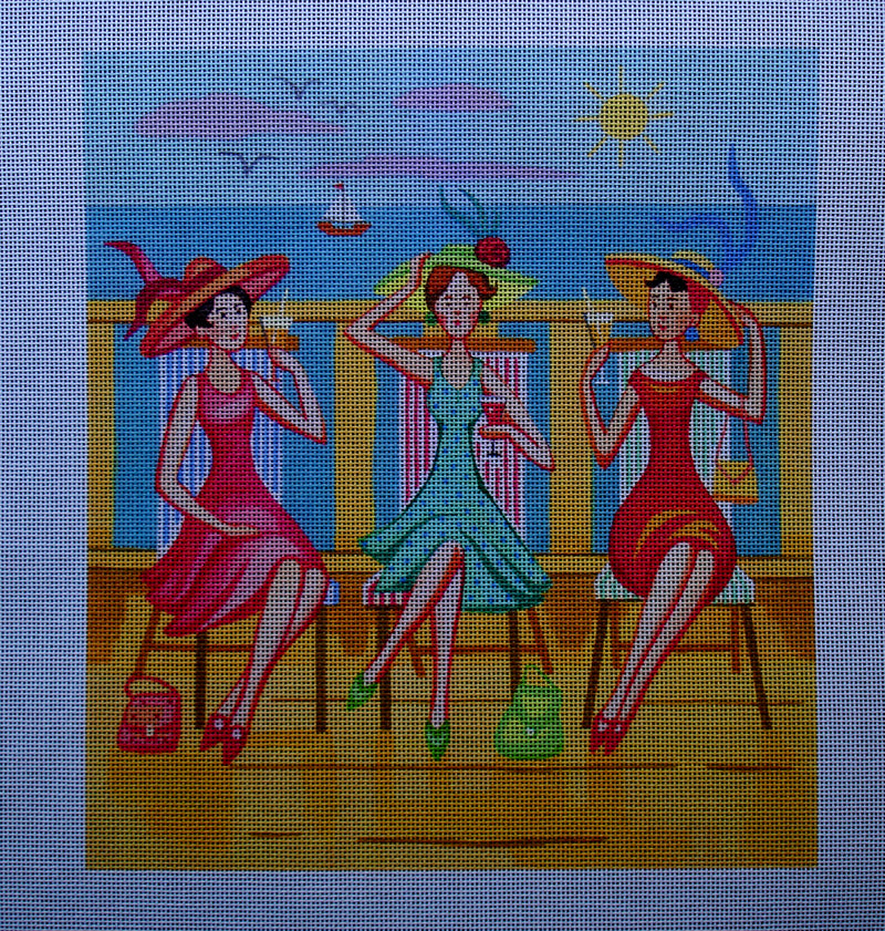 Needlepoint canvas 'Ladies in the beach' by Stitch Art