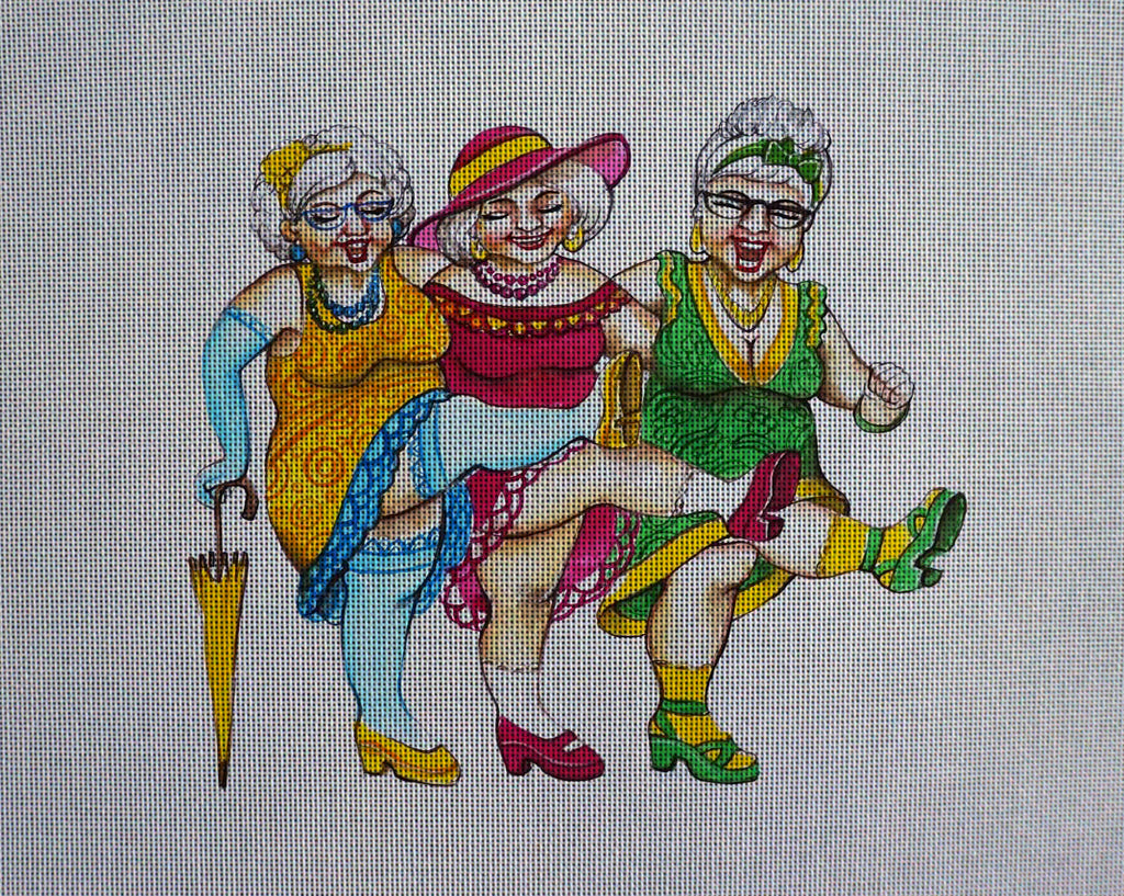 Needlepoint canvas 'Dancing elderly ladies'' by Stitch Art