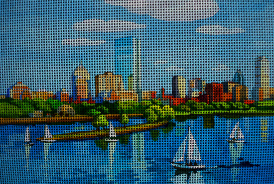 Needlepoint canvas 'Charles River - Boston' by Stitch Art
