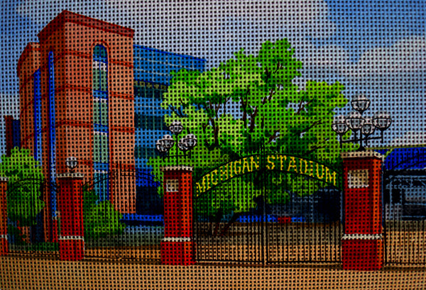 Needlepoint canvas 'Michigan Stadium' by Stitch Art