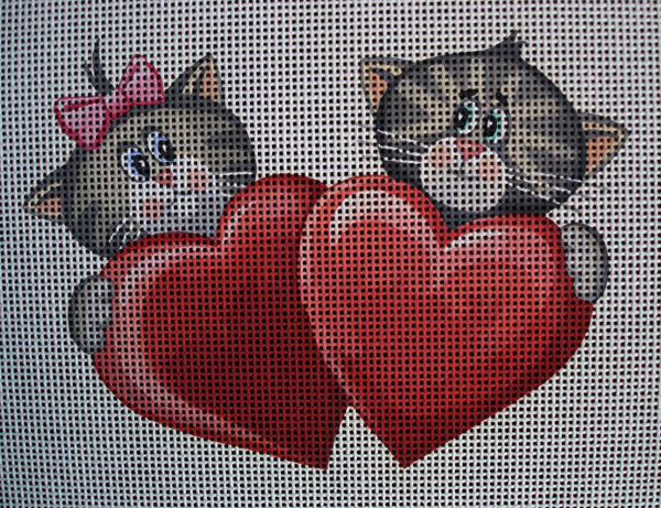 Needlepoint canvas 'Cute Cats in Love' by Stitch Art