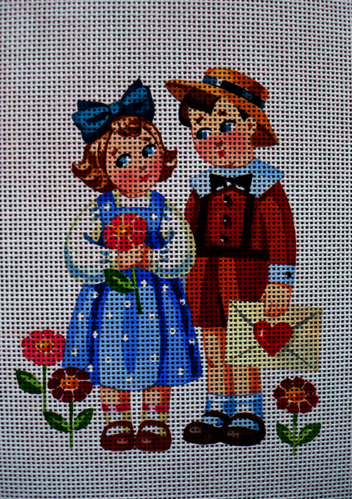 Needlepoint canvas 'Valentine Children' by Stitch Art